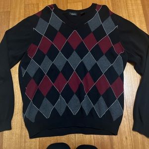 Vintage Black and Burgundy Sweater